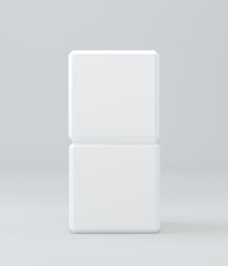 Two white cubes isolated on background. 3d rendering.