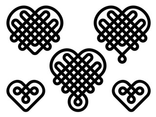 Chinese knots in form of heart