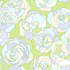 Vivid repeating floral - For easy making seamless pattern use it for filling any contours