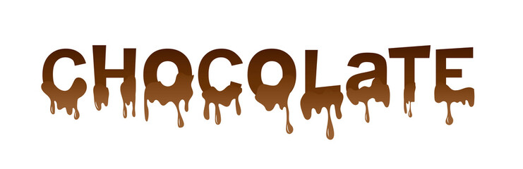 Melted chocolate sign. typographic banner.