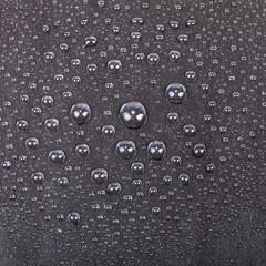 Drops of water on a color background. Selective focus. Shallow depth of field