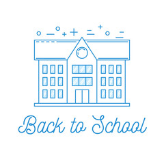 Back to school illustration with school building