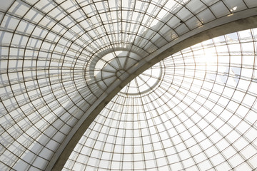 greenhouse symmetrical dome diagonal structure seen from below