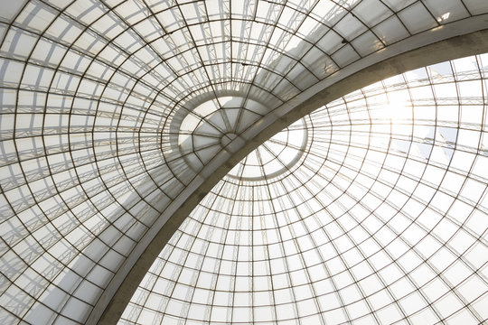 Greenhouse Symmetrical Dome Diagonal Structure Seen From Below