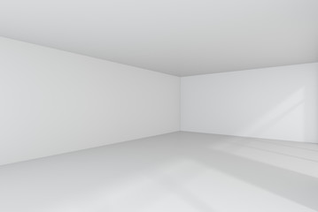 Empty room interior white background. 3d rendering.