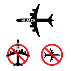 airplane with hi jak on it set illustration © draganm