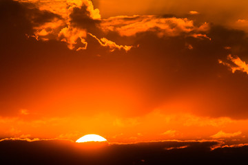 colorful dramatic sky with cloud at sunset