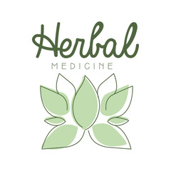 Herbal medicine logo symbol vector Illustration