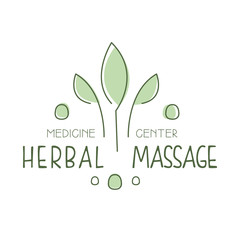 Herbal massage medicine center logo symbol