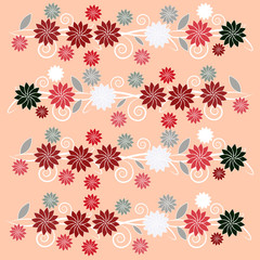 Color flowers isolated on color background
