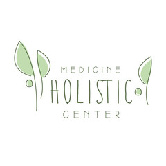 Holistic medicine center logo symbol vector Illustration
