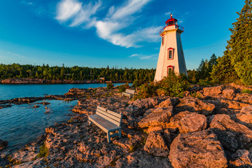Peaceful Morning Light at Big Tub Lighthouse in Tobermory Ontario Canada ...