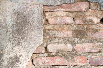 cracked concrete vintage brick wall background
