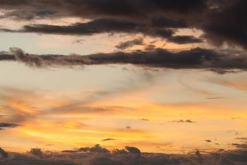colorful dramatic sky with cloud at sunset