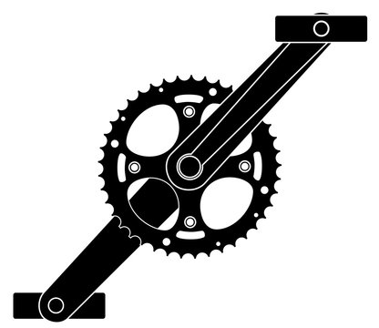 bicycle cogwheel sprocket crankset symbol vector eps 10