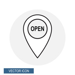 Pictograph of Location open icon flat design isolated on the white background.