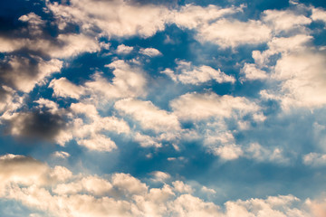 colorful dramatic sky with cloud at sunset