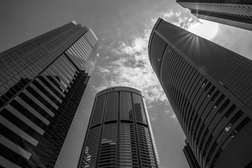 Hochhäuser im Bankenviertel von Hongkong, Asien