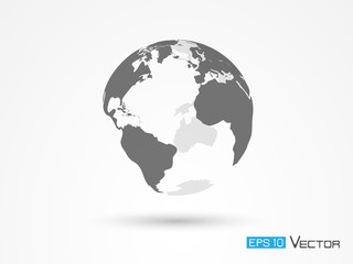 Earth silhouette isolated