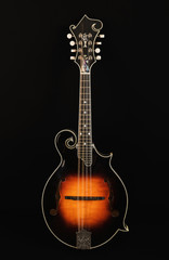 Naklejka premium Mandolin on black background
