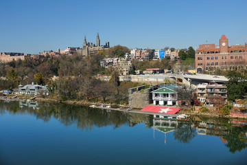 Washington DC, a view from Georgetown in autumn