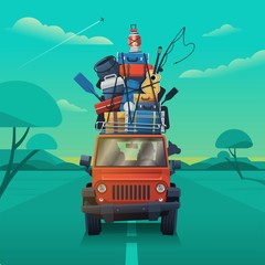 Road trip vector illustration