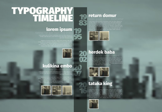Vertical Timeline Infographic with City Background
