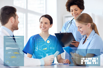 Fototapeta premium group of happy doctors meeting at hospital office