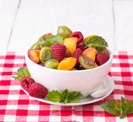 salad with fresh fruits and berries