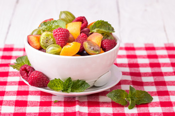 salad with fresh fruits and berries