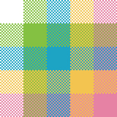 Baby color pixel plaid seamless pattern