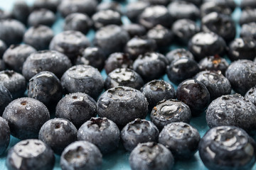 Freshly picked blueberries background
