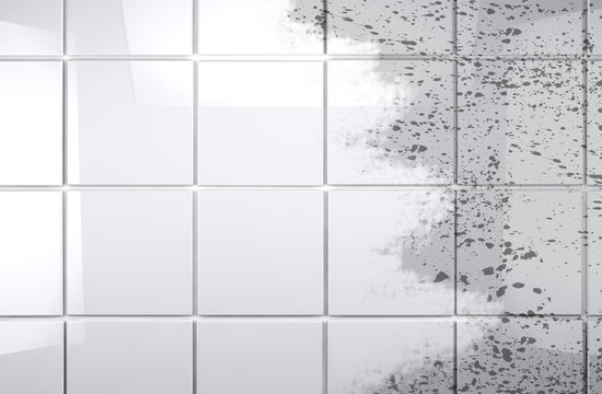 Clean tile wall bathroom.Background cleaning concept and housework
