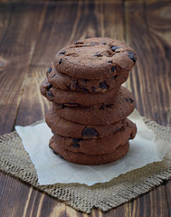 Pile of chocolate chip cookies