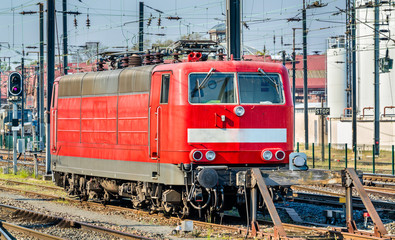 Obraz premium German locomotive at Strasbourg Central Station, France