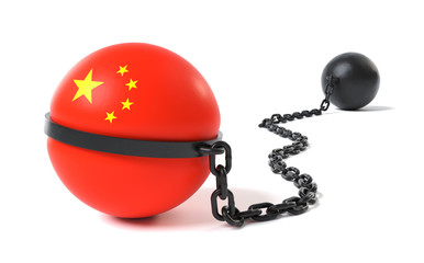 China tied to a Ball and Chain