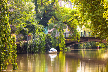 view of Esslingen am Neckar Germany canals - obrazy, fototapety, plakaty