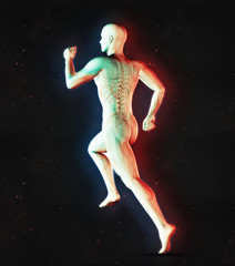 Fototapeta na wymiar 3D male figure in running pose