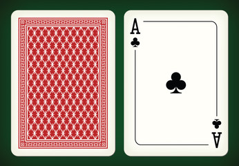 Ace of clubs - playing cards vector illustration