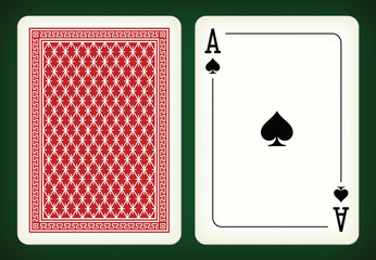 Ace of spades - playing cards vector illustration