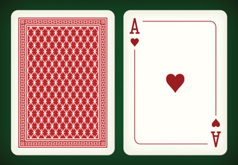 Ace of hearts - playing cards vector illustration