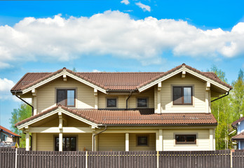 Part of the facade of a wooden house