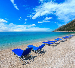 Summer morning beach.