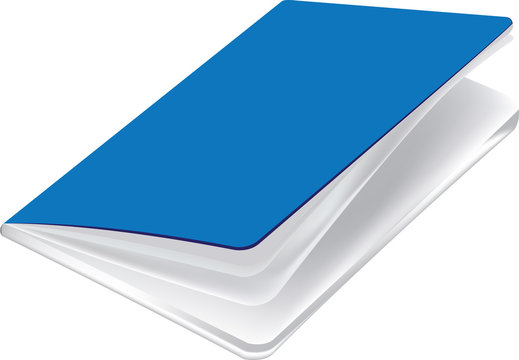 quaderno blu con fogli bianchi per uso scuola Stock Vector