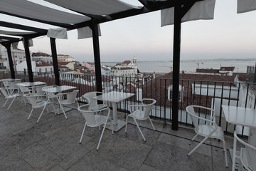 Street summer cafe terrace