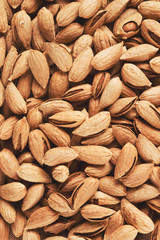 Many almond nuts as natural background
