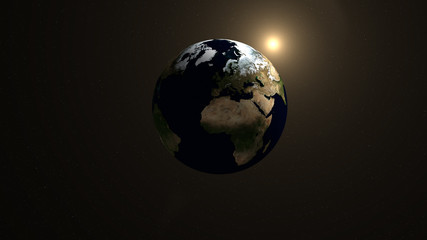 earth planet and sun