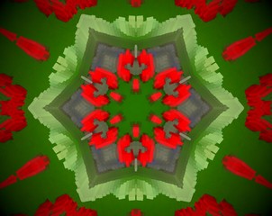 Abstract extruded mandala 3D illustration