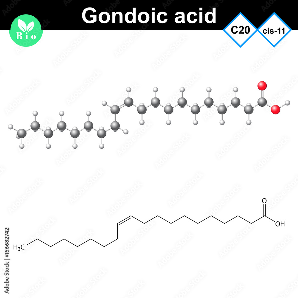 Wall mural gondoic unsaturated fatty acid molecule