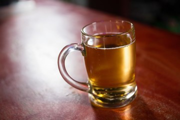 Beer mug on a table